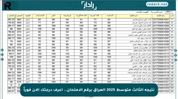 نتيجة الثالث متوسط 2025 العراق برقم الامتحان.. اعرف درجتك الآن فوراً